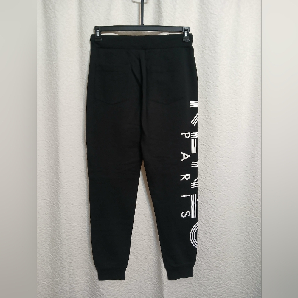 Kenzo Womens Black Joggers with White Drawstring and Logo - Picture 4 of 6